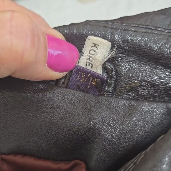 Vintage CR Mates by Domino Leather Trench Coat size 13/14 - Picture 14 of 14